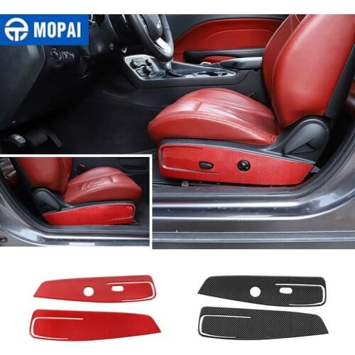JIDIXAN Carbon Fiber Car Interior Car Seat Side Panel Decoration Cover Trim Sickers for Dodge Challenger 2015-2020 Accessories