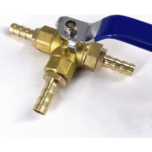 4/6/8/10/12/14/16mm Hose Barb Brass Full Port L-Port 3 Way Ball Valve Connector Adapter For Water Oil Air Gas