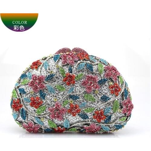 Metal Hard Case Ladies Crystal diamond Clutch Bags Evening Bags Women Hollow Out Wedding Party Silver Prom Handbag clutch Purse