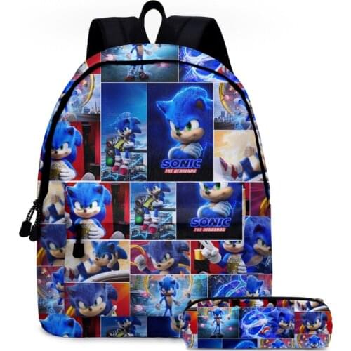 Fashion Cute SONIC RACING Casual Backpack Women Men Laptop Backpack Teenagers School Bags Kids Book Bags Cartoon Travel Rucksack