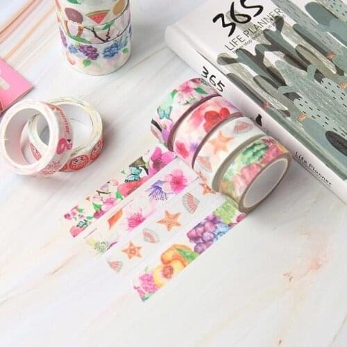 Cartoon Stationery Fruit Underwater World Masking Washi Tape 3 PCS/Lot DIY Decorative Diary Seamless Adhesive Tape Stickers
