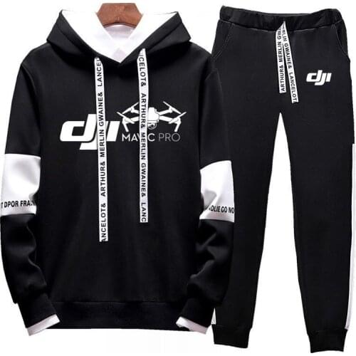 Menss Dji Mavic Pilot 2 Pieces Sets Tracksuit Hooded College Sweatshirt+pants Pullover Hoodie Sportwear Suit Leisure Clothes