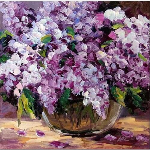 Full Embroidery cross stitch kits Ddiamond painting 3D square Diamond embroidery pictures of mosaic Needlework Lilacs