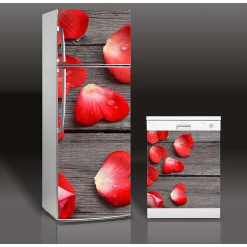 DIY Fridge Sticker Modern Petal Refrigerator Dishwasher Door Cover Kitchen Home Decoration Accessories Modern 3d Wall Stickers