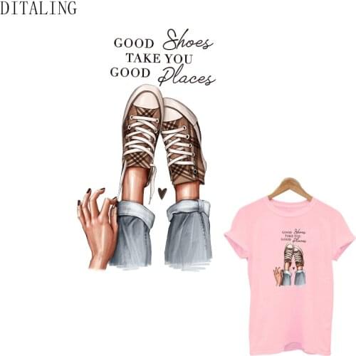 Patch On Clothing Fashion Girl Thermal Sticker DIY Washable Appliqued On T-Shirt Hoodie Heat Transfer Patch Shoe Ironing Sticker