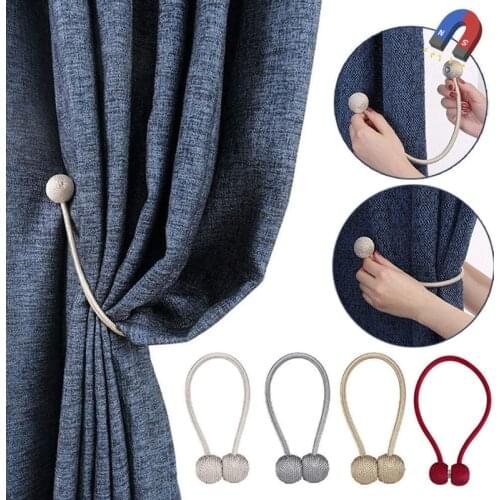 New Pearl Ball Shape Curtain Magnetic Buckle Curtain Tie Backs Buckle Holder Clips Accessory Curtain Tieback