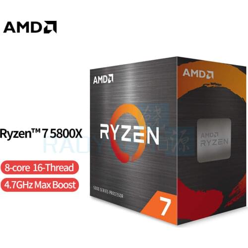 NEW AMD Ryzen 7 5800X R7 5800X 3.8 GHz Eight-Core sixteen-Thread 105W CPU Processor L3=32M 100-000000063 Socket AM4 no fan