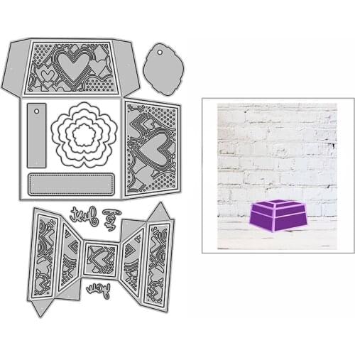 New Christmas Flowery Heart Box Set Craft Embossing Mold 2021 Metal Cutting Dies for DIY Decor Scrapbooking Album Card Making