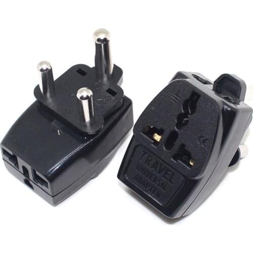 South Africa Travel Adapter Type M Large 15 amp BS 546, 2 Port Multi Outlet Black Color 1 TO 3 EU AU USA Plug 250V 16A Universal
