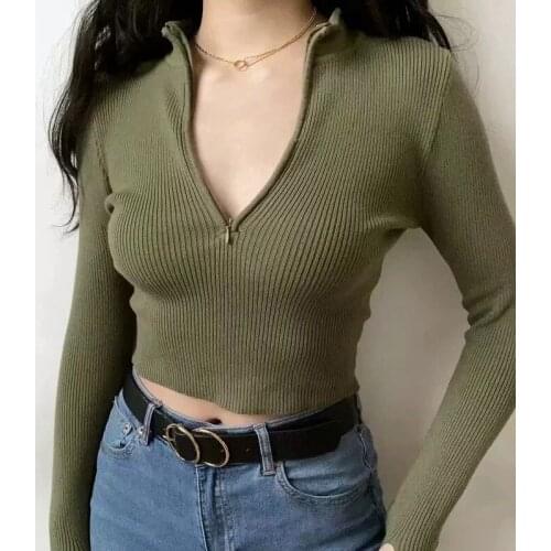 Dropshipping Square Neck Ribbed Knitted Sweater Women Casual Long Sleeve High Stretch Pullovers Streetwear White Soft Basic Top