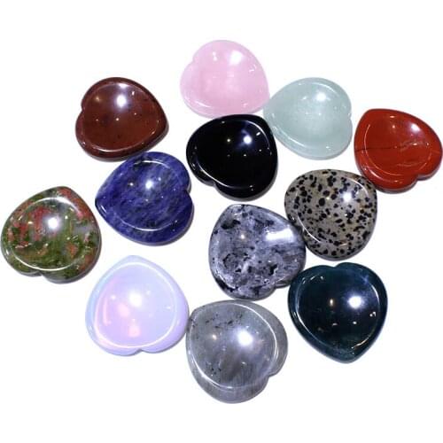 10 Pcs Different Natural Crystal Thumb Palm Worry Stone