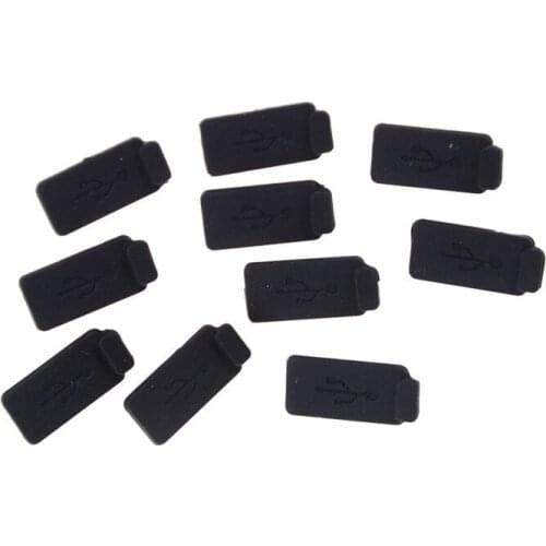 10pcs/lot Rubber Soft Dust Cap USB 2.0 3.0 Interface Prevent Rust Dust Plug Durable Black For PC Laptop USB Plug Cover Stopper