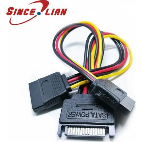 SINCILIAN 5pcs Splitter Cable SATA 15Pin Hard Disk Power Wire extension Cable 90 Degree for HDD Hard Disk Splitter Connector
