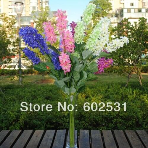 SPR 50pcs/lot Artificial silk flowers hydrangea ball 5 header hyacinth Wedding Bouquet Artificial Flowers 6 Colors Available