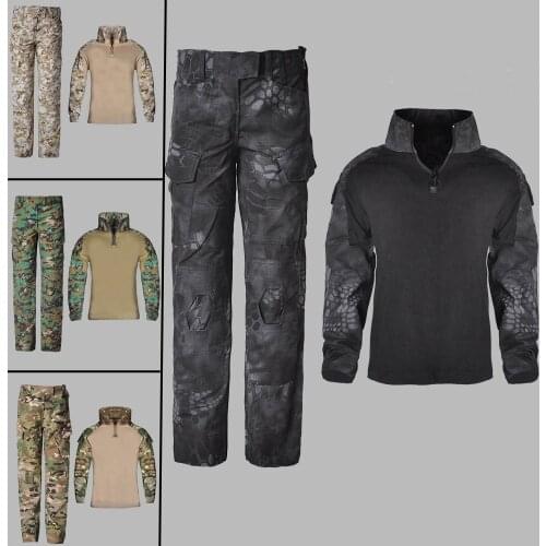 Tactical Military Boys Girls Uniform Army Combat Jacket + Pants Suits Camouflage Kids School Carnival Halloween Costumes Suit