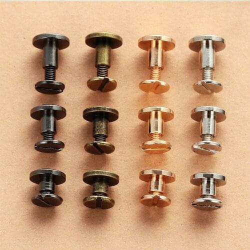 10Pcs Metal Alloy Knob Screw Rivets Studs DIY Crafts Leather Belt Watchband Round Monk Head Rivets Spikes Decor Nail Buckles