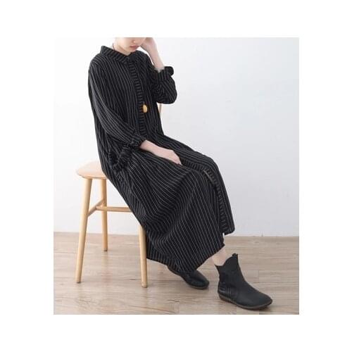 2019 Original Design Literary Temperament Striped Dress Womens dress 15404-2