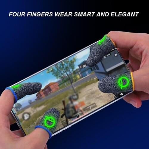 1 Pair Gaming Finger Sleeve Breathable Luminous Fingertips For PUBG Mobile Games Touch Screen Finger Cots Cover Sensitive