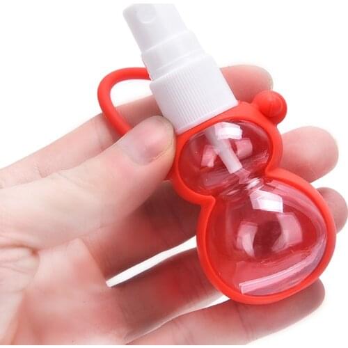 1pcs 30ml Silicone Cartoon Gourd shape Mini Portable Gel Hand Sanitizer Bottle Removable Travel Cover Set Random Colors