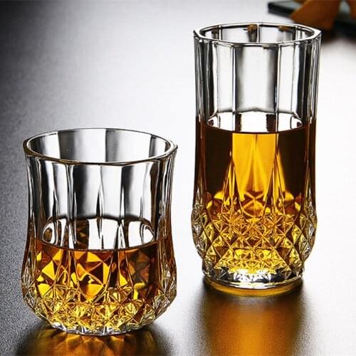 2pcs whisky glass creative glass crystal wine glass beer glass whisky brandy vodka beer chicken tail cup bar
