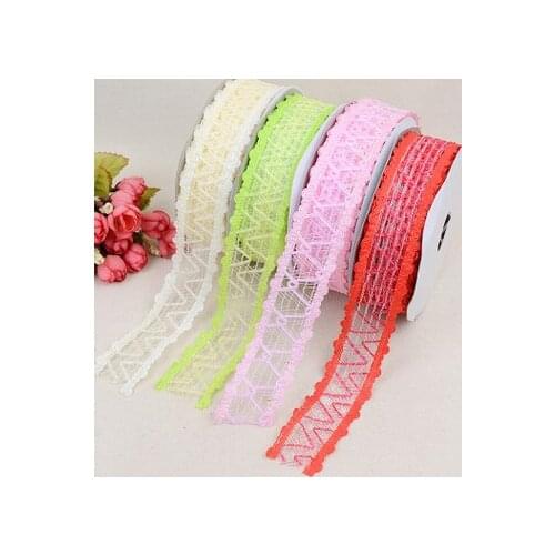 30 rolls /lot 20yards 3.8cm wide Beautiful elastic lace ribbon stretch Lace Trim DIY headband