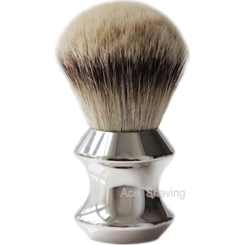 Big Size Silvertip/Finest Badger Shaving Brush Knot size28mm Heavy Metal Stainless Handle Mens Grooming