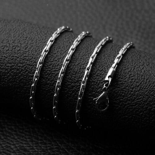 2.3mm Bamboo Stainless Steel Chain Necklaces Trendy Collares Grandes De Moda 50cm 60cm 20inch 22inch