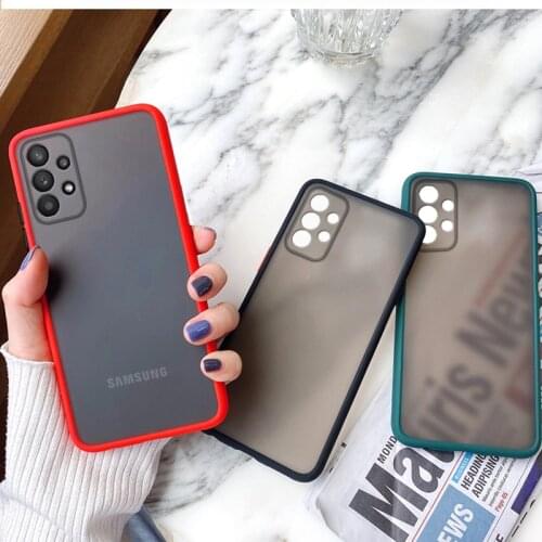 Translucent phone Bumper Case For Samsung Galaxy A32 A52 A72 5G S20 FE S9 S10 S21 A11 A21 A21S A31 A41 A51 A71 A12 Matte Cover