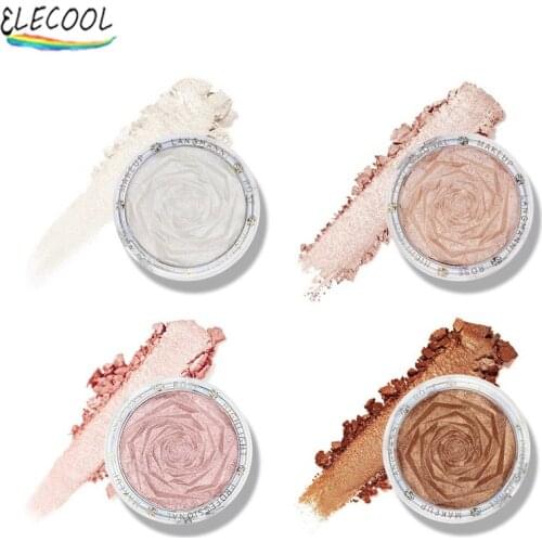 ELECOOL Colors Highlighter Powder Glitter Palette Makeup Glow Face Contour Cosmetics Shimmer Illuminator Ginger Highlight Beauty