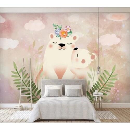 Custom childrens wallpaper, cute bear mural for living room childrens room sofa background wall home decoration wallpaper