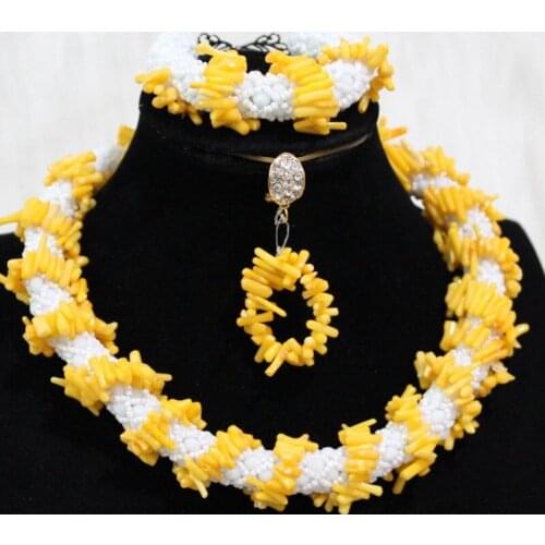 4UJewelry Gold Bridal Jewelry Set With Coral Flowers Jewellery Set For African Women Wedding Party Christmas Gift Set Free Ship