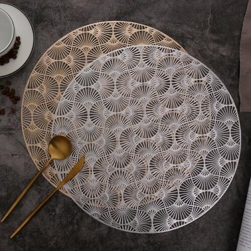 PVC Creative Hollow Oil Resistant Non-slip Kitchen Placemat Coaster Insulation Pad Dish Coffee Cup Table Mat Home Decor 51080