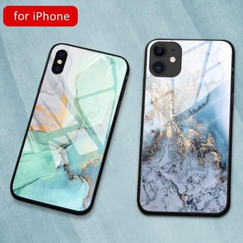 MimoseCase For Iphone 11 Pro Marble Tempered Glass Case for Iphone 6 6s 7 8 Plus X Xr Xs Max 11Pro Max se 2020 DIY Case