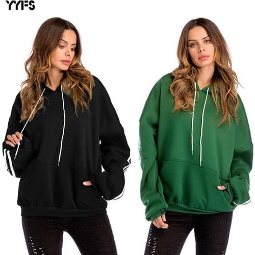 Fashion Female Winter Oversized Hoodie Long Sleeve Thick Loose Sweatshirt Solid Color Casual Streetwear Black Hoodies for Women