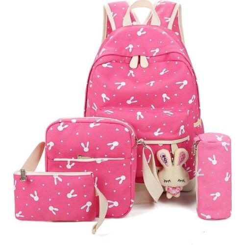 New School Bags for Teenagers Girls Schoolbag Large Capacity Ladies Printing School Backpack Set Rucksack Bagpack Cute Book Bags