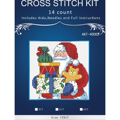 Oneroom Top Quality Lovely Hot Sell Counted Cross Stitch Kit Wind Chime Santa Father Christmas Tree Ornament Ornaments Dim 08765