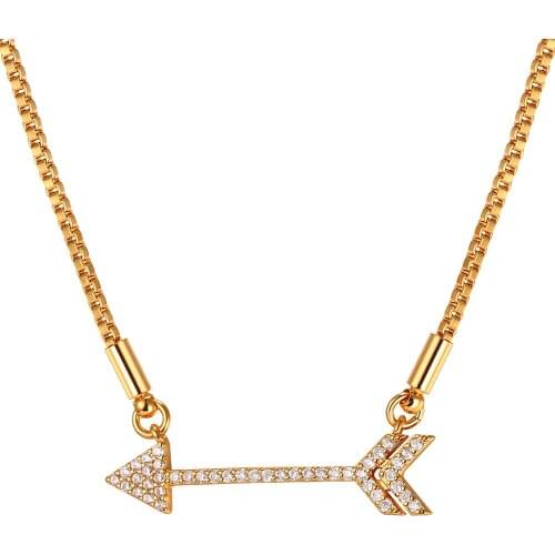 Collare Arrow Necklace For Love Gold/Silver Color AAA Cubic Zirconia Wholesale Charm Jewelry Statement Necklace Women N223