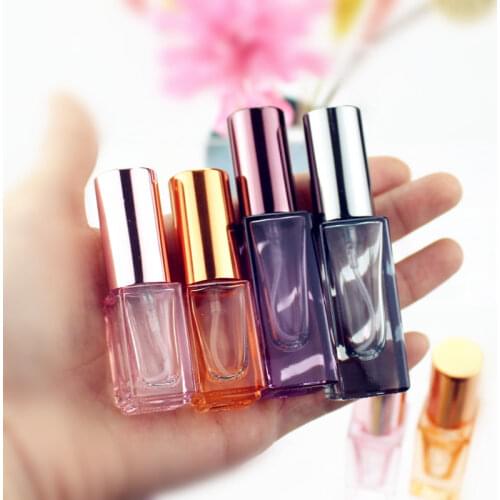 12pcs/lot 4ml 7ml 18ml Empty Glass Perfume Bottle Portable Small Square Perfume Bottle Pump Sprayer Empty Refillable