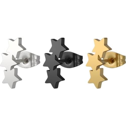 1 Pair Star Earrings Stainless Steel Earrings Punk Stud Earrings