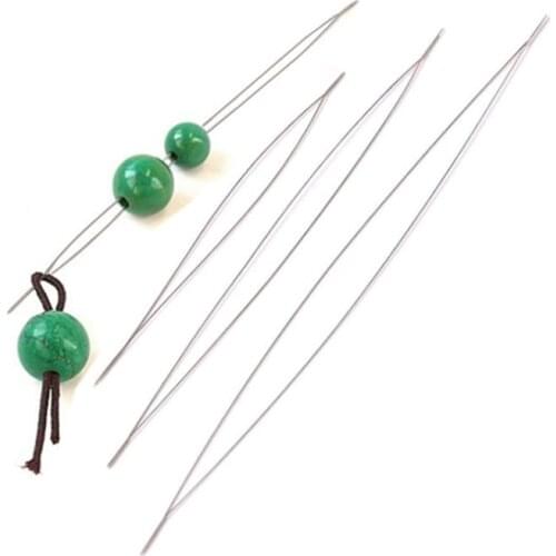 5Pcs/Lot Stainless Steel Big Eye Beading Needles Easy Thread String Cord Pins For DIY Jewellry Making Tools