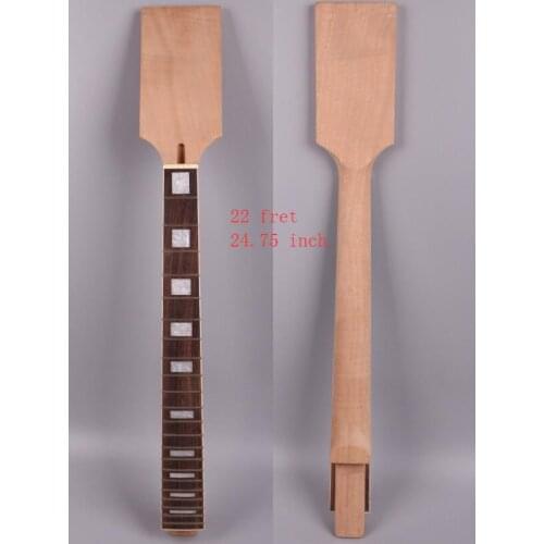 Electric guitar neck replacement paddle head 22 Fret 24.75" Mahogany Set In