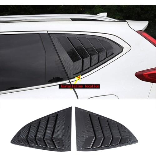 Car Styling 2PCS ABS Carbon Fiber Pattern Rear Window Triangle Shutters Cover Trim for Honda CR-V CRV 2018 2019 2020 Accessories