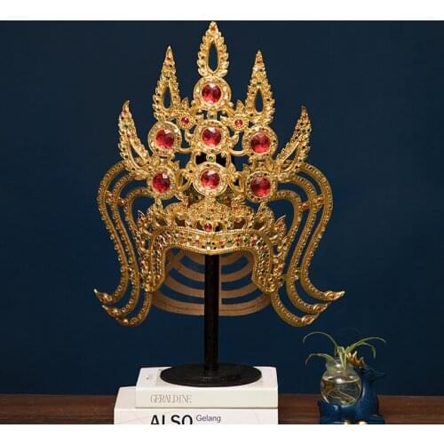 Southeast Asian Decoration Crown Headdress Thai Style Hallway Desktop Decoration Thai Art Handicraft Equipment Ornaments