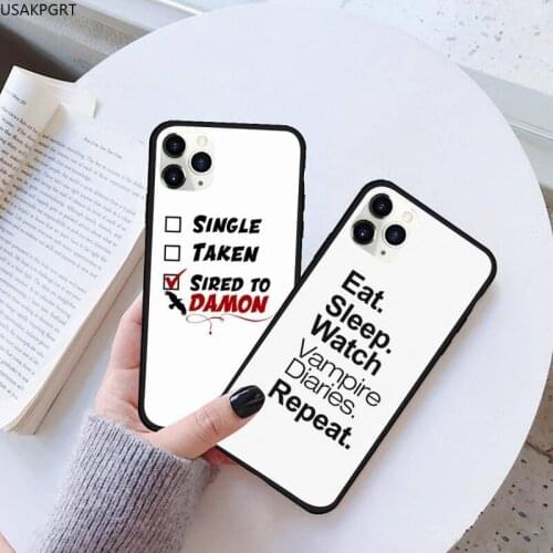 USAKPGRT The Vampire Diaries Quotes Art Phone Case Cover Rubber for iPhone 11 pro XS MAX 8 7 6 6S Plus X 5S SE 2020 XR case