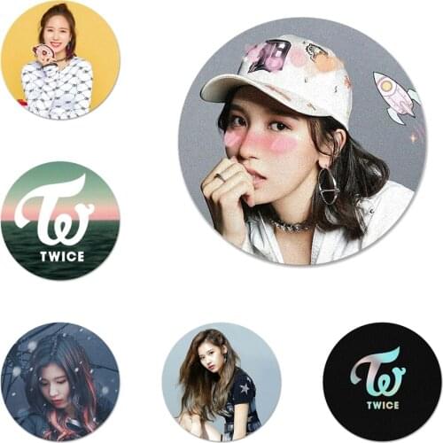 Twice Mina Momo Kpop Icons Pins Badge Decoration Brooches Metal Badges For Clothes Backpack Decoration 58mm