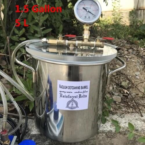 1.5 Gallon Vacuum Defoaming Barrel for Epoxy Resin AB Glue 5L Stainless Steel good quality Vacuum Chamber