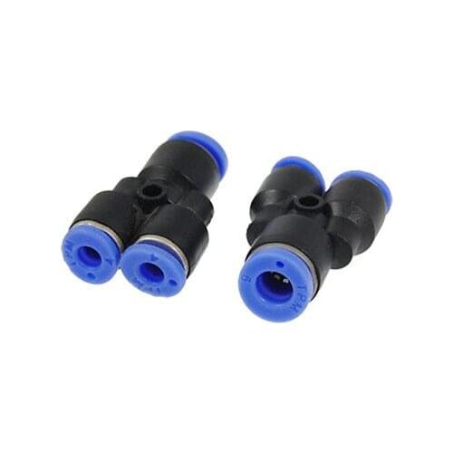 2 Pcs Y Union Tube Instant Connector Fitting 6mm to 4mm