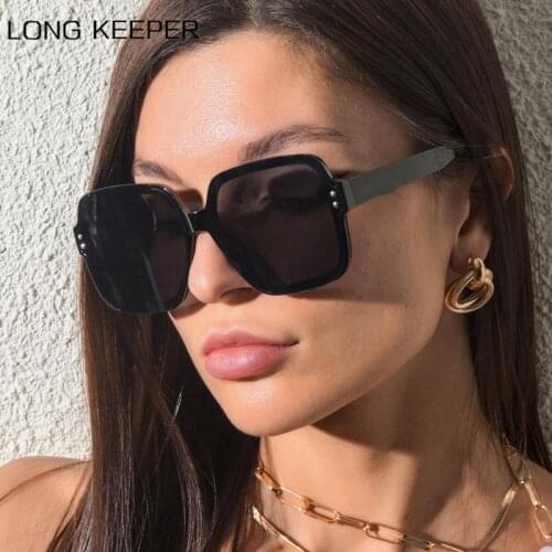 2021 Brand Square Sunglasses Woman Oversized Black Shades For Women Big Frame Fashion Sun Glasses Female UV400 Eyewear Oculos