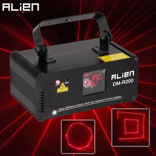 ALIEN Remote DMX512 RED 200mW Laser Light Professional Stage Lighting Scanner DJ Party Show Xmas Light Effect Projector Disco