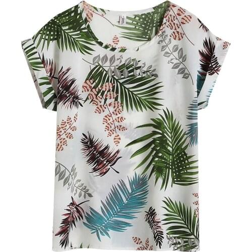 4XL Plus Size Blouses Women Summer Floral Print Chiffon Shirts Casual Bat Short Sleeve Shirt O Neck Tops blusas блузка женская